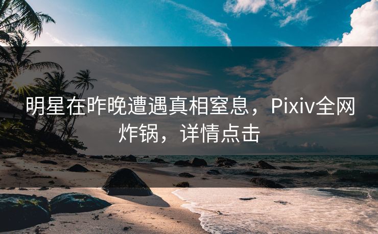 明星在昨晚遭遇真相窒息，Pixiv全网炸锅，详情点击