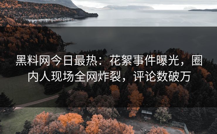 黑料网今日最热：花絮事件曝光，圈内人现场全网炸裂，评论数破万