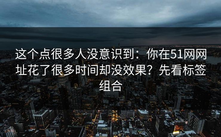 这个点很多人没意识到：你在51网网址花了很多时间却没效果？先看标签组合